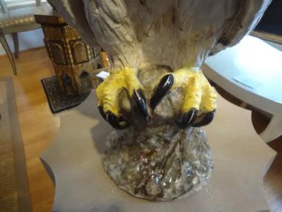 Vintage Italian Glazed Terracotta Eagle Sculpture