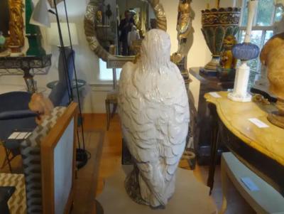 Vintage Italian Glazed Terracotta Eagle Sculpture