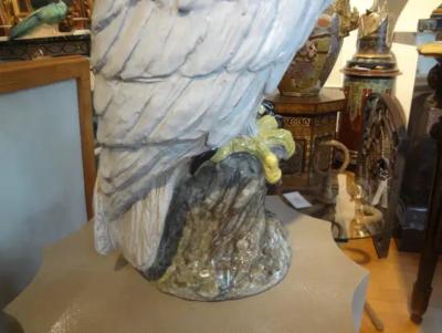 Vintage Italian Glazed Terracotta Eagle Sculpture