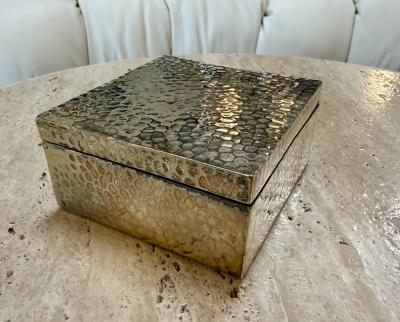 Vintage Italian Hammered Brass Decorative Box