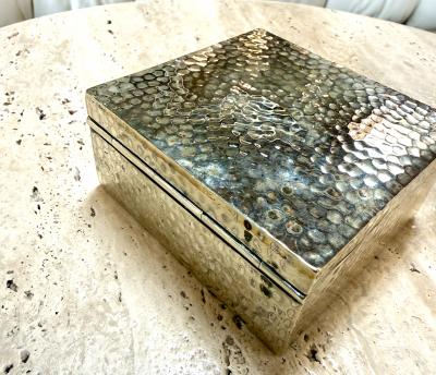 Vintage Italian Hammered Brass Decorative Box