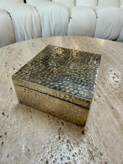 Vintage Italian Hammered Brass Decorative Box