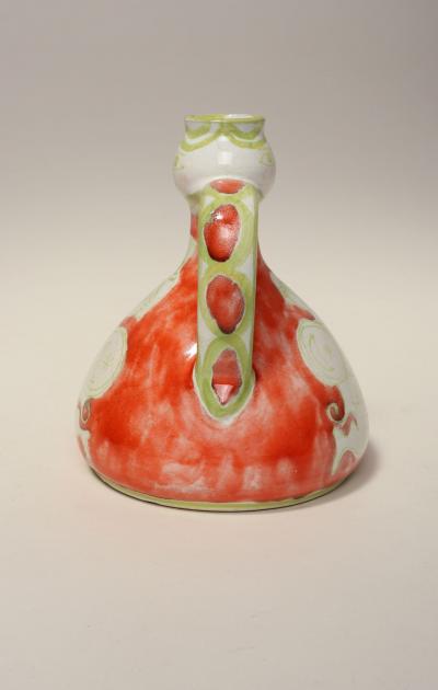 Vintage Italian Hand Painted Ceramic Figural Pitcher Vase by Giovanni de Simone
