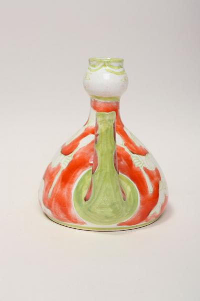 Vintage Italian Hand Painted Ceramic Figural Pitcher Vase by Giovanni de Simone