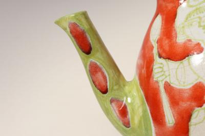 Vintage Italian Hand Painted Ceramic Figural Pitcher Vase by Giovanni de Simone