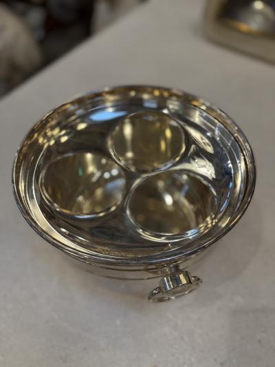 Vintage Italian Ice Bucket with Three Compartment Insert 1970s