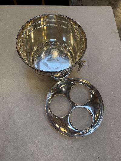 Vintage Italian Ice Bucket with Three Compartment Insert 1970s