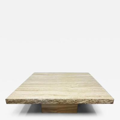 Vintage Italian Live Edge Travertine Stone Coffee Table Post modern