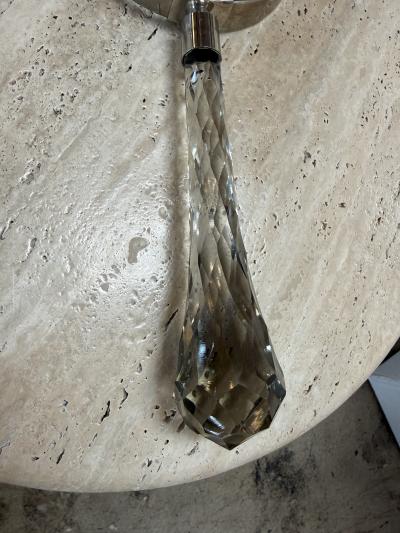 Vintage Italian Magnifying Glass with Faceted Crystal Handle