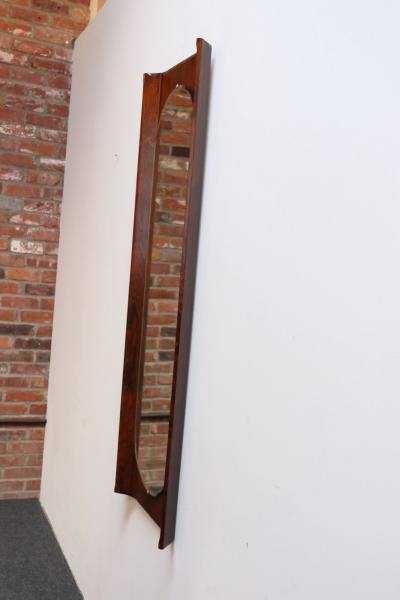 Vintage Italian Modern Rosewood Wall Mirror Designed by Donati for Stil Glass