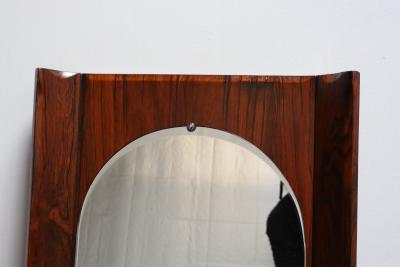 Vintage Italian Modern Rosewood Wall Mirror Designed by Donati for Stil Glass