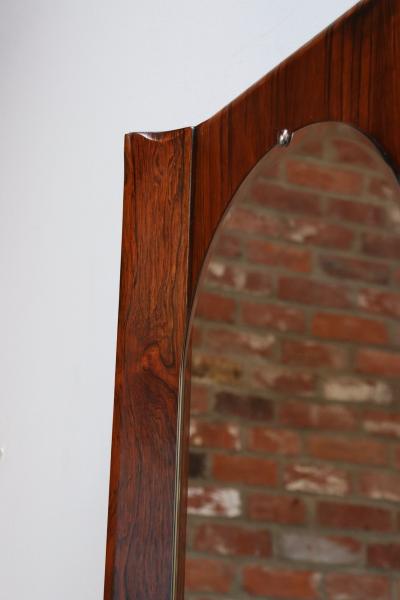 Vintage Italian Modern Rosewood Wall Mirror Designed by Donati for Stil Glass