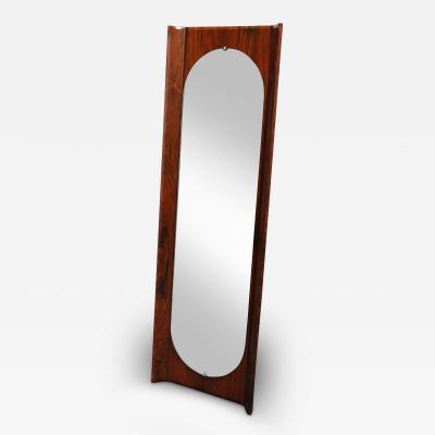 Vintage Italian Modern Rosewood Wall Mirror Designed by Donati for Stil Glass