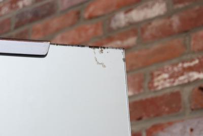 Vintage Italian Modernist Hexagonal Steel and Chrome Cheval Dressing Mirror