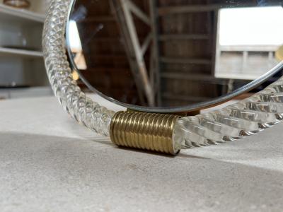 Vintage Italian Murano Round Table Mirror 1960s