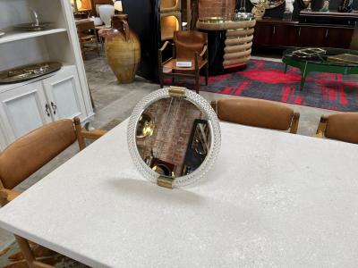 Vintage Italian Murano Round Table Mirror 1960s