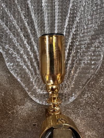 Vintage Italian Murano Wall Sconces with Brass Base 1970s