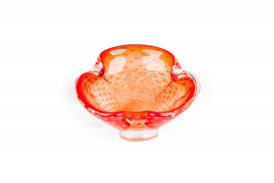 Vintage Italian Murano style Orange Glass Bowl