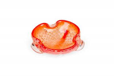 Vintage Italian Murano style Orange Glass Bowl