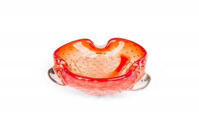 Vintage Italian Murano style Orange Glass Bowl