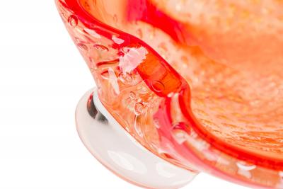 Vintage Italian Murano style Orange Glass Bowl