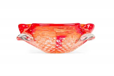 Vintage Italian Murano style Orange Glass Bowl
