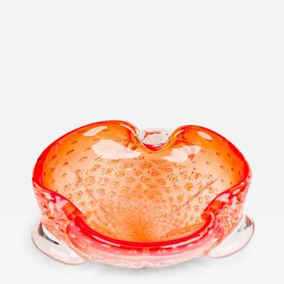 Vintage Italian Murano style Orange Glass Bowl