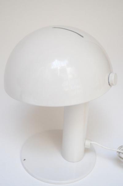Vintage Italian Mushroom Table Lamp in Enameled Metal with Swiveling Shade