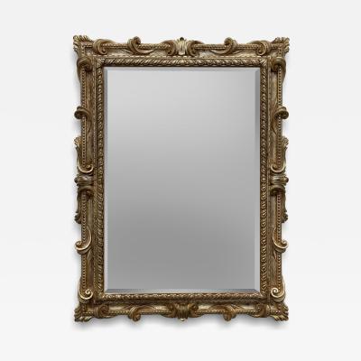 Vintage Italian Neoclassical Style Carved Wood Beveled Mirror