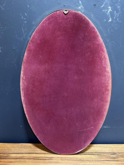 Vintage Italian Oval Brass Wall Mirror 1970s