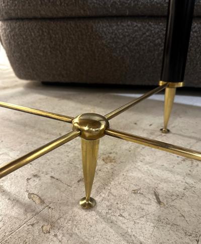Vintage Italian Oval Ebonized Dining Table resting on a Bronze Base