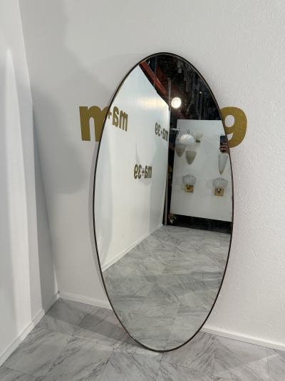 Vintage Italian Oval Wall Mirror 1960s