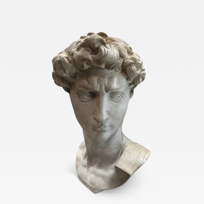 Vintage Italian Oversize David Plaster Sculpture 1970s
