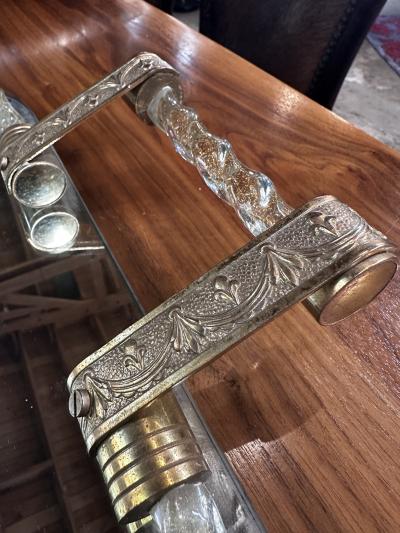 Vintage Italian Oversize Tray in Murano and Brass 1960s