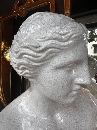 Vintage Italian Porcelain Woman Sculpture 1970s