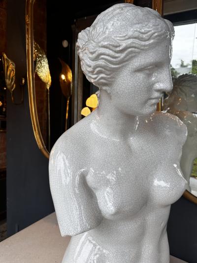Vintage Italian Porcelain Woman Sculpture 1970s