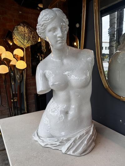 Vintage Italian Porcelain Woman Sculpture 1970s
