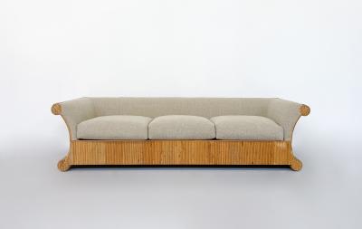 Vintage Italian Rattan Three Seater Sofa