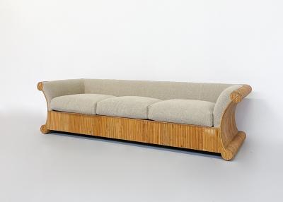 Vintage Italian Rattan Three Seater Sofa