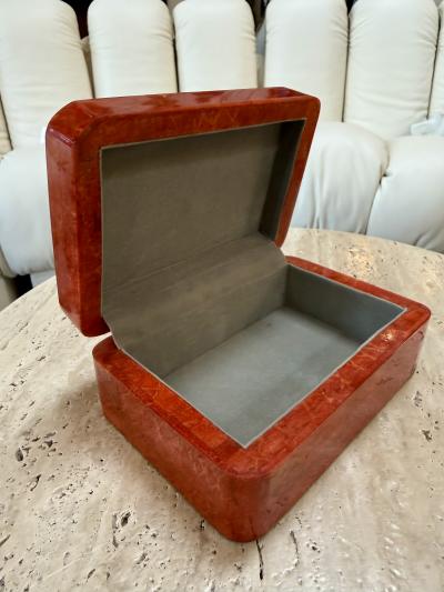 Vintage Italian Red Lacquered Decorative Box