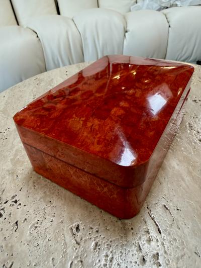 Vintage Italian Red Lacquered Decorative Box