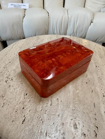 Vintage Italian Red Lacquered Decorative Box