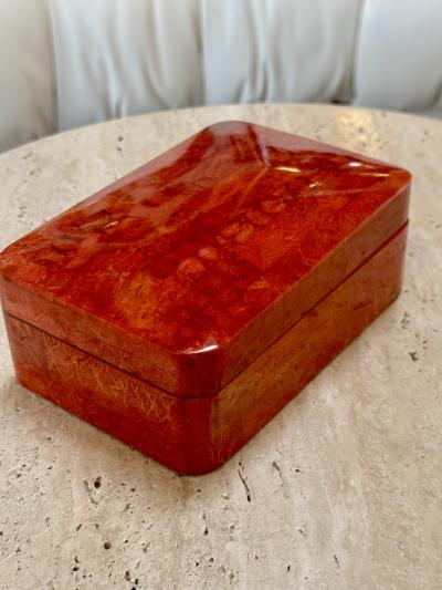 Vintage Italian Red Lacquered Decorative Box
