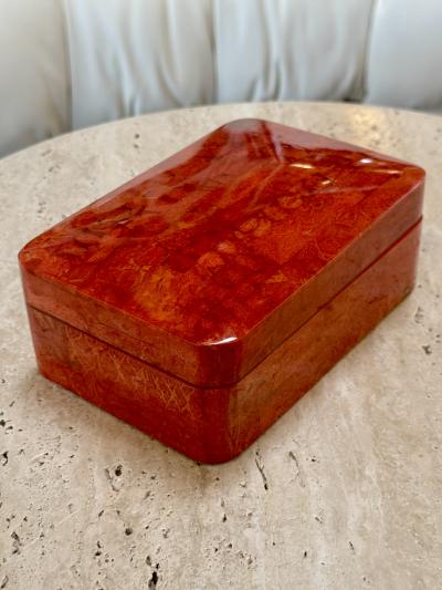 Vintage Italian Red Lacquered Decorative Box