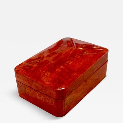 Vintage Italian Red Lacquered Decorative Box