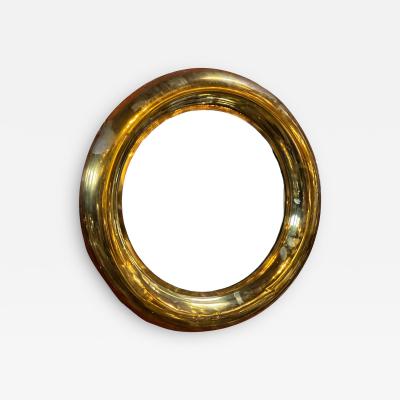 Vintage Italian Round Brass Mirror 1950s