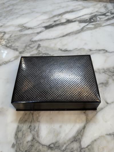 Vintage Italian Silver Plated Guilloch Playing Card Box