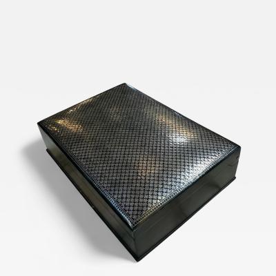 Vintage Italian Silver Plated Guilloch Playing Card Box