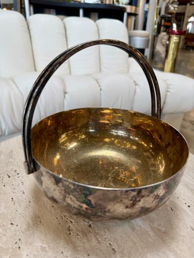 Vintage Italian Silver Plated and Gilt Metal Basket