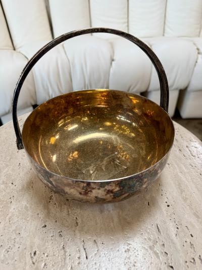 Vintage Italian Silver Plated and Gilt Metal Basket